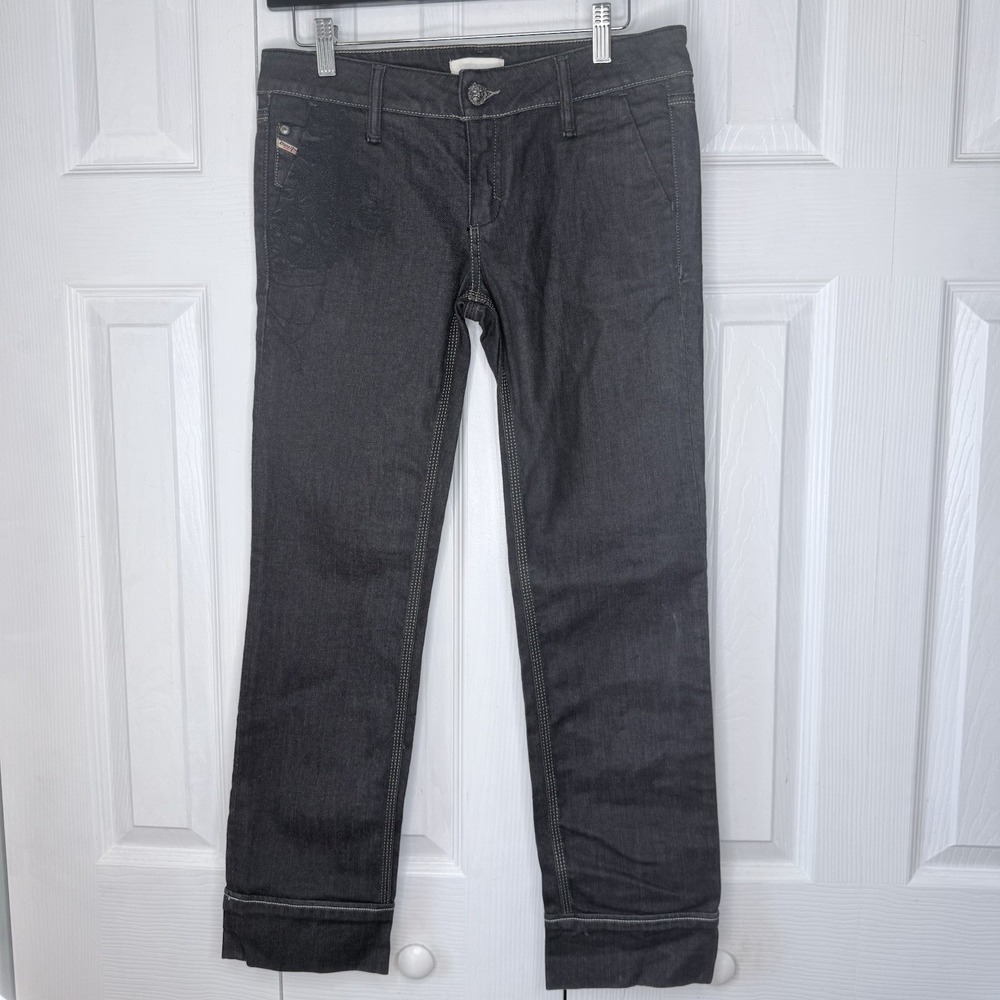 NWT DIESEL Kygio 008EU Jeans Womens Size 28 Low Rise Straight Grey Black Italy